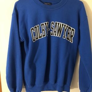 Colby sawyer college blue crewneck sweatshirt